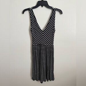 Loft Black and White Striped Dress